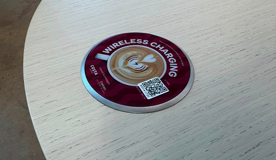 Wireless Charging Costa Coffee