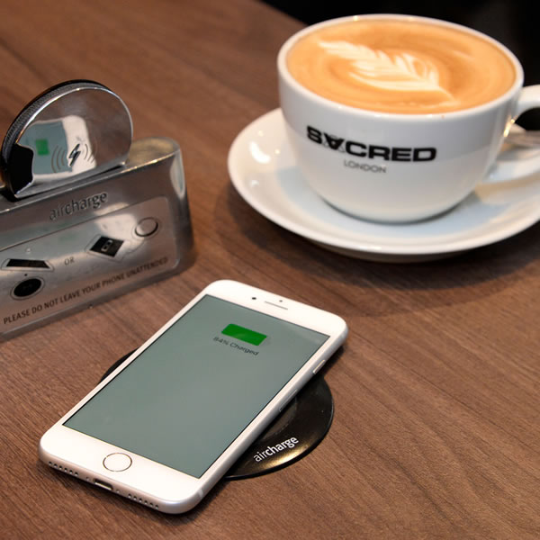 Wireless charging for coffee shops